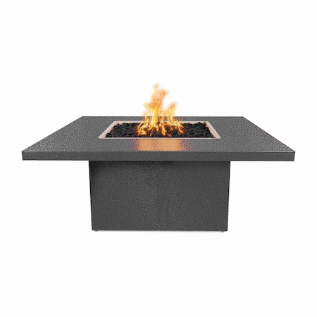 The Outdoor Plus 60 Square Bella Fire Table, Powder Coated Metal, Silver Vein, Play Electronic Ignition, Liquid Propane OPT-BELPC60EKIT-SLV-LP